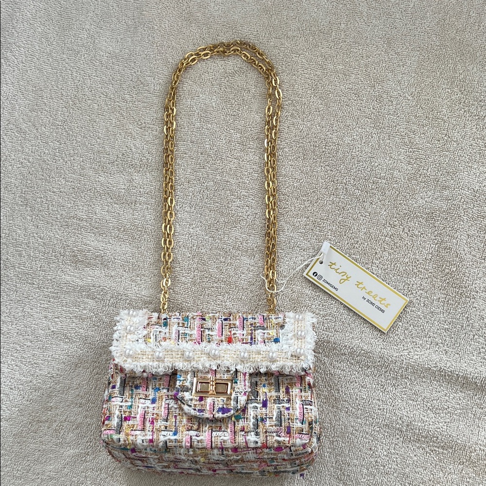 Multicolor Tweed Crossbody Bag